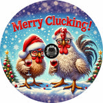 Holiday Country Farmhouse Blue Snow Wine Drinking Chicken Spare Tire Cover - Jeep, Bronco, RV, Camper & More