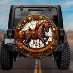 Stained Glass Rocking Horse Spare Tire Cover - Jeep, Bronco, RV, Camper & More