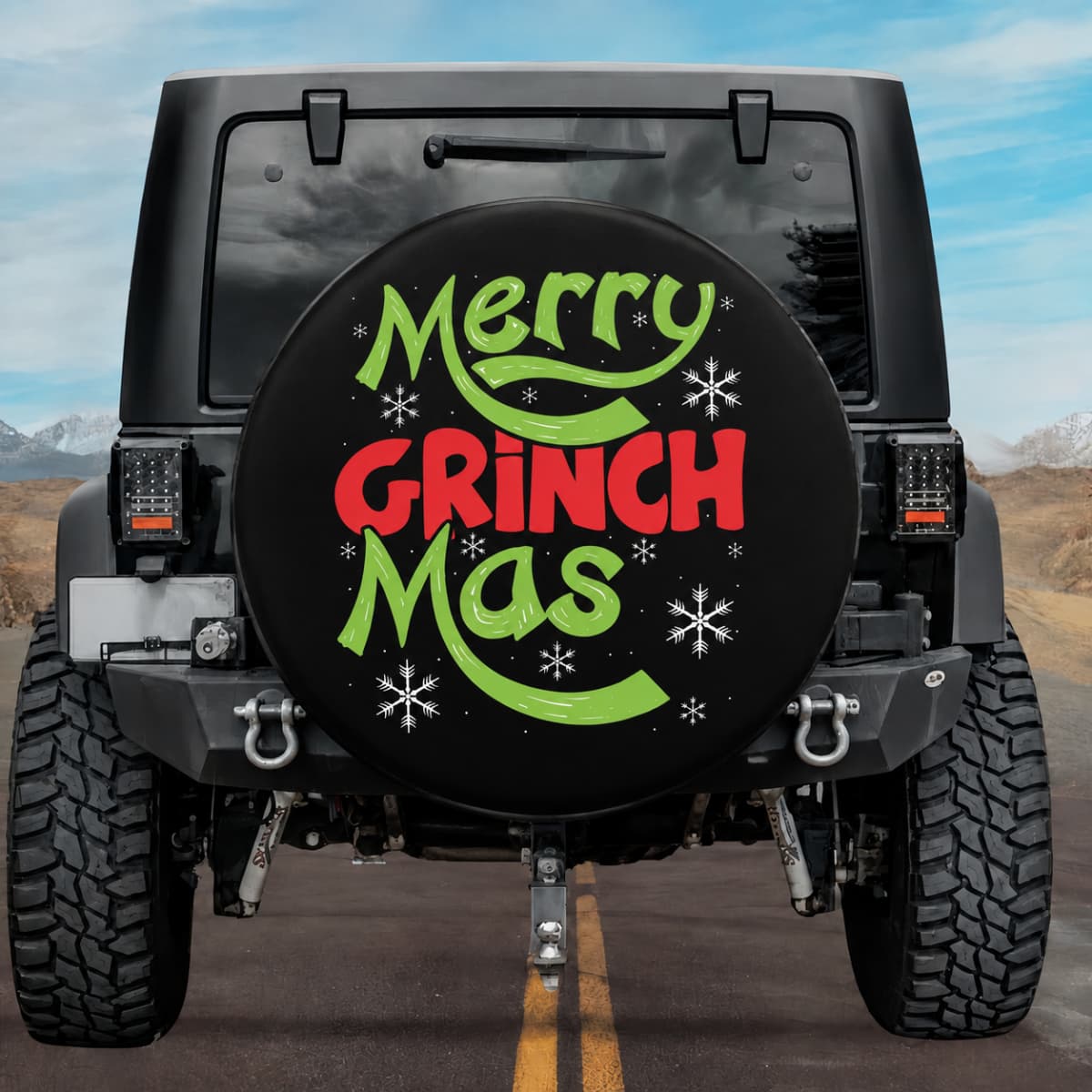 Merry Grinch-Mas | Holiday, Christmas Spare Tire Cover - Jeep, Bronco, RV, Camper & More