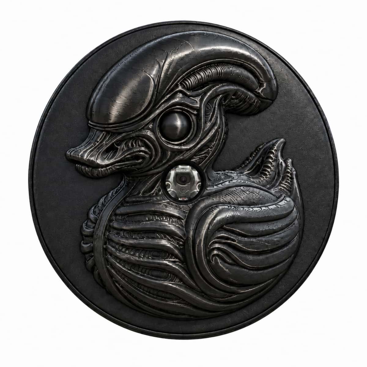 3D Biomechanical Alien Duck Spare Tire Cover – Jeep, Bronco, RV, Camper & More