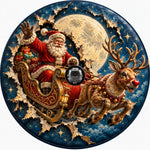 3D Flying Santa Sleigh Christmas Burst Spare Tire Cover - Jeep, Bronco, RV, Camper & More