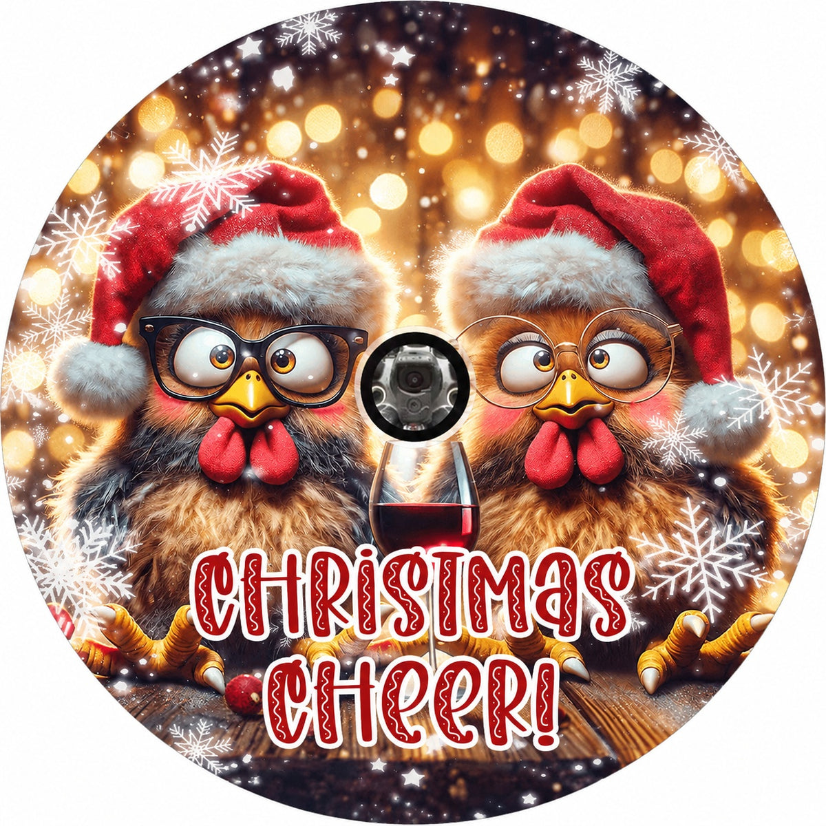 Holiday Country Farmhouse Amber Light Glasses Chicks Spare Tire Cover - Jeep, Bronco, RV, Camper & More