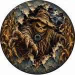 3D Creepy Scarecrow Cornfield Halloween Spare Tire Cover - Jeep, Bronco, RV, Camper & More