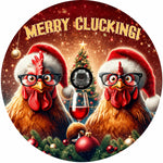 Holiday Warm Crimson Wine Drinking Chicken Spare Tire Cover - Jeep, Bronco, RV, Camper & More