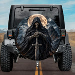 Dark Gothic Reaper Greatsword Spare Tire Cover - Jeep, Bronco, RV, Camper & More