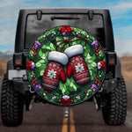 Stained Glass Winter Mittens Spare Tire Cover - Jeep, Bronco, RV, Camper & More