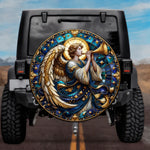 Stained Glass Celestial Angel Spare Tire Cover - Jeep, Bronco, RV, Camper & More