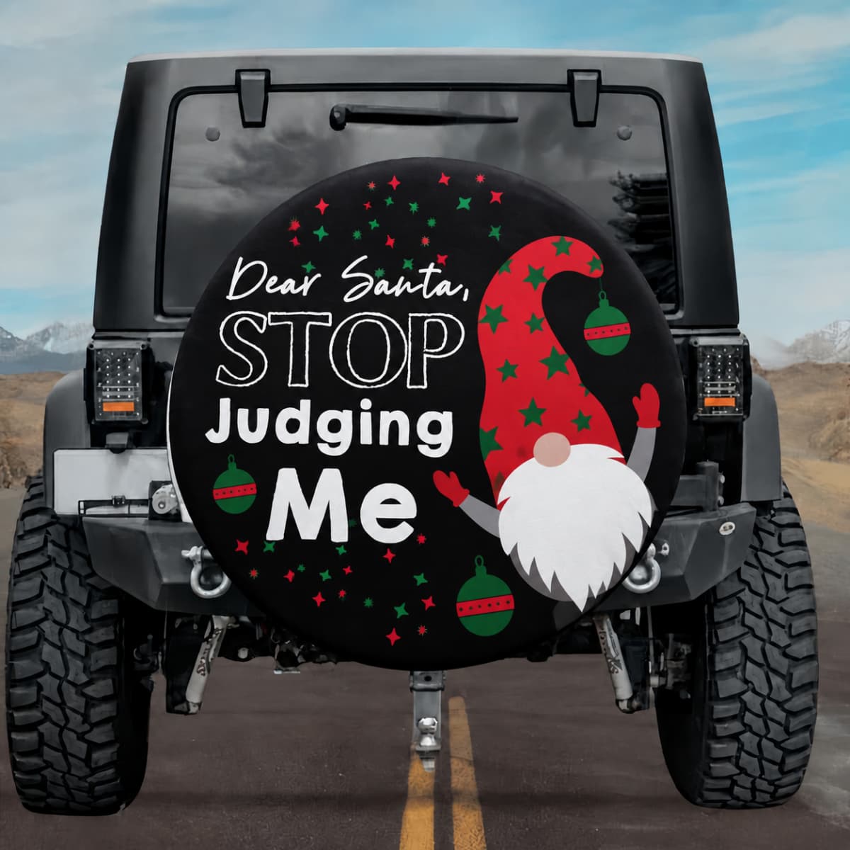 Dear Santa, Stop Judging Me Christmas Gnome - Spare Tire Cover