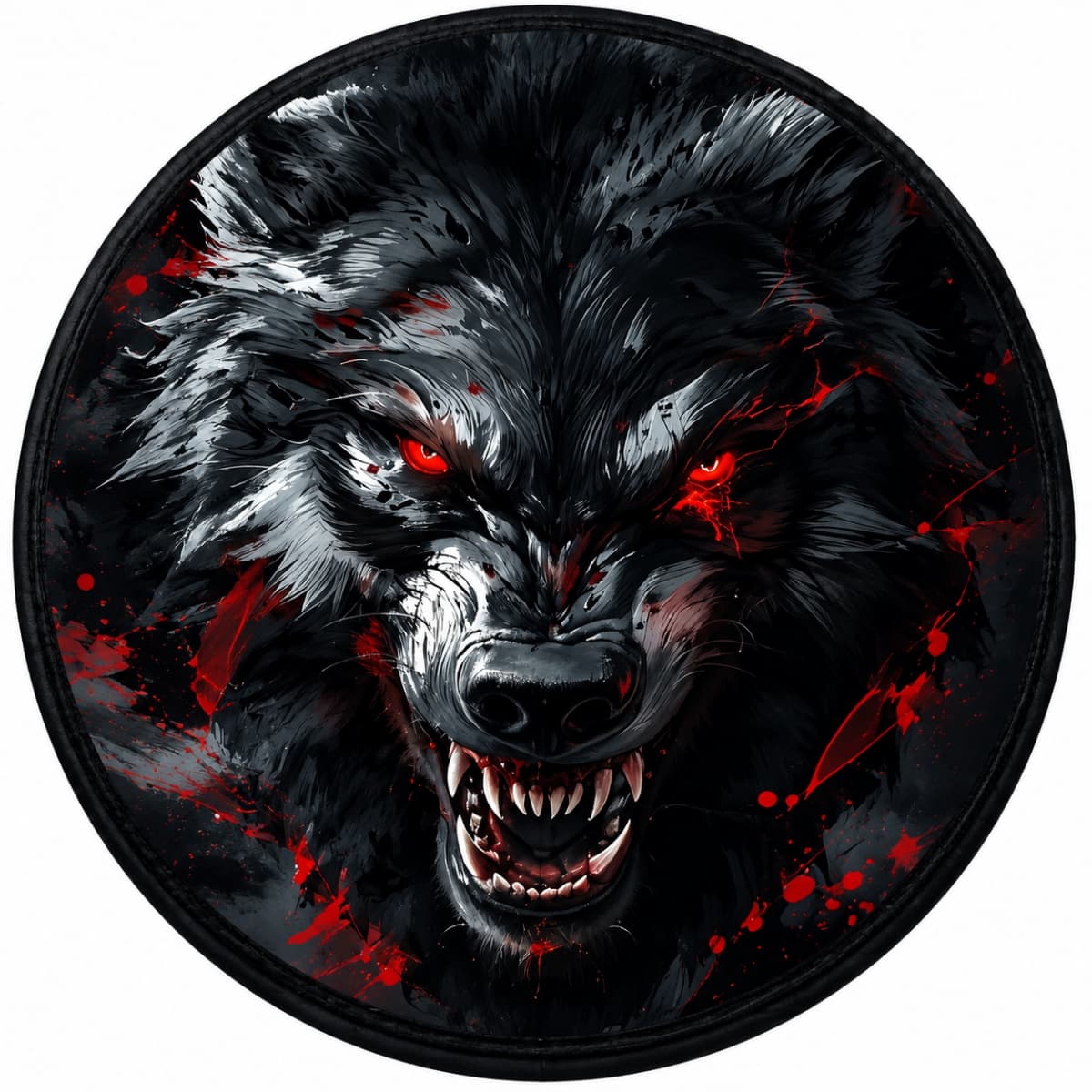 Red Eyes Wolf Aggressive Spare Tire Cover - Jeep, Bronco, RV, Camper & More