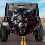 Red Eyes Wolf Aggressive Spare Tire Cover - Jeep, Bronco, RV, Camper & More