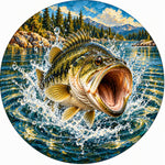 3D Largemouth Bass Fishing Burst Spare Tire Cover - Jeep, Bronco, RV, Camper & More