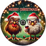 Holiday Country Farmhouse Emerald Bokeh Christmas Chicken Spare Tire Cover - Jeep, Bronco, RV, Camper & More