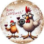 Holiday Country Farmhouse Rustic Sand Wine Drinking Chicken Spare Tire Cover - Jeep, Bronco, RV, Camper & More