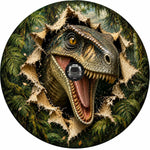 3D Velociraptor Dinosaur Jungle Burst Spare Tire Cover - Jeep, Bronco, RV, Camper & More