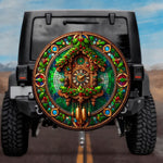 Stained Glass Cuckoo Clock Spare Tire Cover - Jeep, Bronco, RV, Camper & More