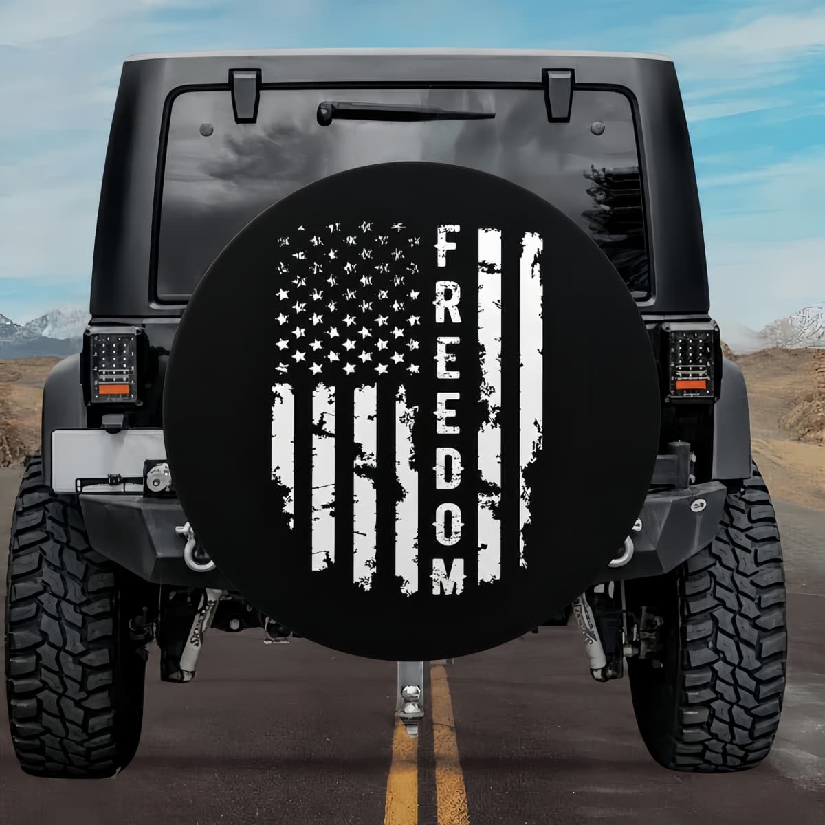 Freedom - American Flag Spare Tire Cover for Jeep, Bronco, RV, Camper, & More