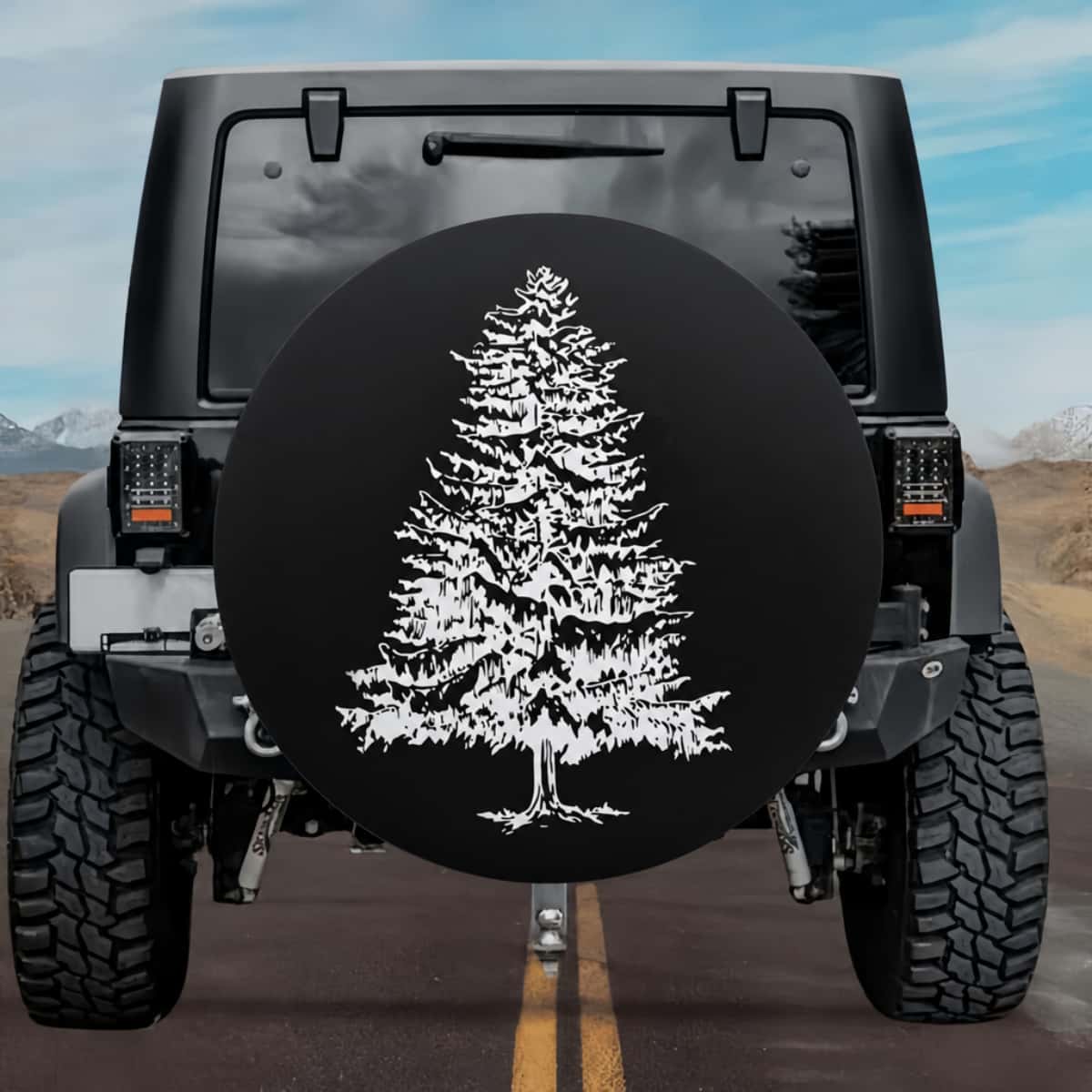Simple Christmas Tree Holiday Spare Tire Cover - Jeep, Bronco, RV, Camper, Trailers, & More