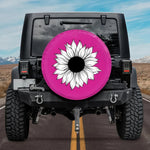Hot Pink Sunflower Spare Tire Cover for Jeep Wrangler Bronco