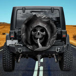 The Silence Keeper Gothic Hooded Grim Reaper Skull Spare Tire Cover