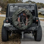 Rip Through Metal Patriotic US Flag Red Eyes Grim Reaper SUV Tire Cover